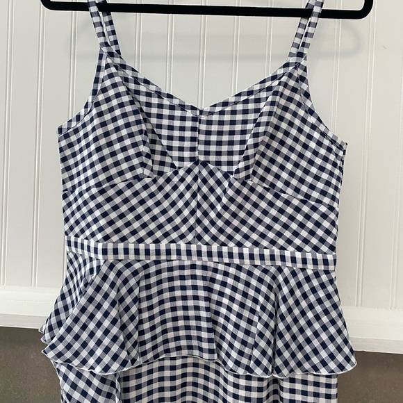 J. Crew Silk Peplum Dress in Gingham Print - Picture 7 of 15